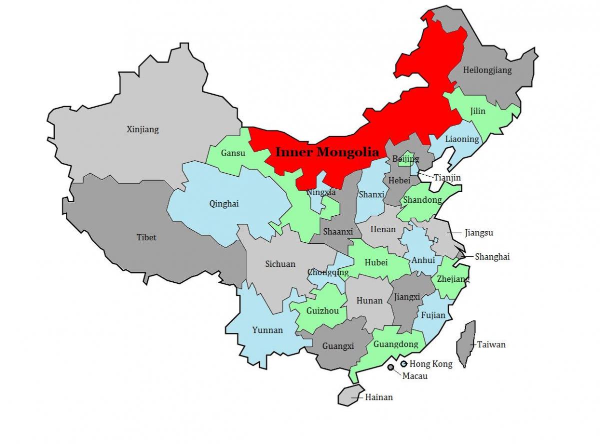 แผนที่ของมองโกเลียขอบเขต