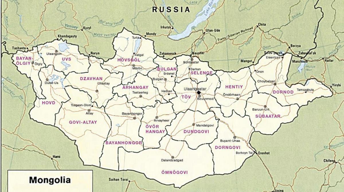 แผนที่ของมองโกล steppe